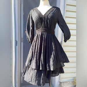 Anthropologie black ruffle dress